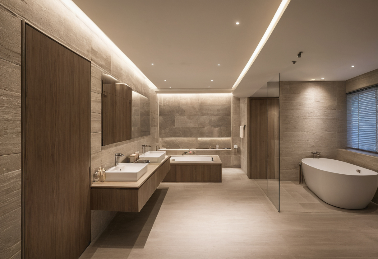 Temporary utilities must keep the occupied part of a Dubai villa functional shown in a luxury residential interior